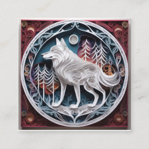 Cartão De Visita Quadrado Arte em papel 3D é um tipo de arte que é criada po