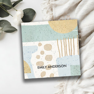 CARTÃO DE VISITA QUADRADO ARTE GEOMÉTRICA DE ABSTRATO MODERNA SUJA E SUAVE