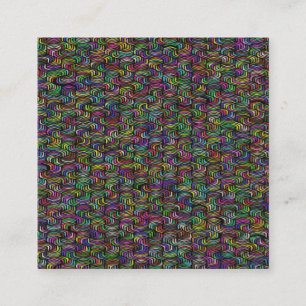 Cartão De Visita Quadrado Arte Mosaica Abstrato Geométrica