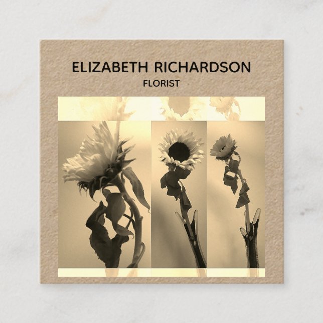 Cartão De Visita Quadrado Artesanato Artístico de Colagem de Fotografias de  (Frente)