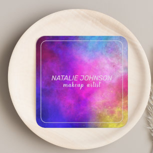 Cartão De Visita Quadrado Artista Colorido Na moda Tipografia Moderna Colori