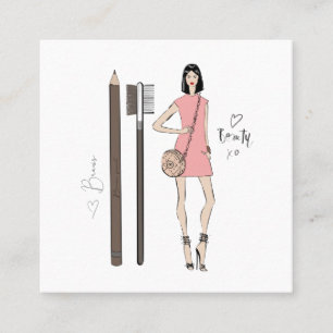 Cartão De Visita Quadrado Artista da Brows