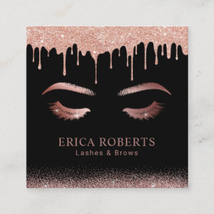 Cartão De Visita Quadrado Artista de ativação de drives Dourados rosa