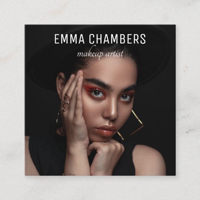 Cartão De Visita Quadrado Artista de ativação de fotos profissionais (Frente)