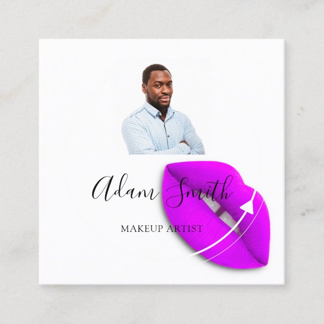 Cartão De Visita Quadrado Artista de ativação personalizada de fotos persona (Frente)