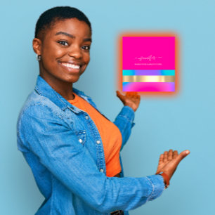 Cartão De Visita Quadrado Artista de ativação profissional Holográfico azul 