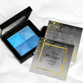 Cartão De Visita Quadrado Artista de Maquiagem da Cinza Negra Moderna Trendy