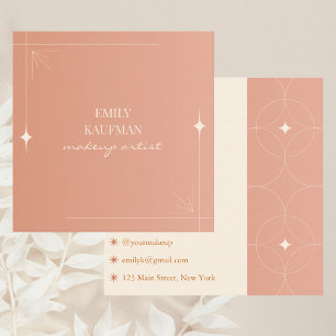 Cartão De Visita Quadrado Artista de Maquiagem da Trendy Gradient Terracotta