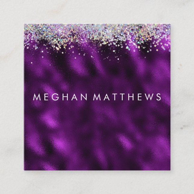 Cartão De Visita Quadrado Artista de Maquiagem de Bela Espargueira de Prata  (Frente)