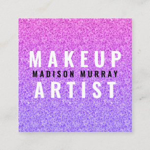 Cartão De Visita Quadrado Artista de Maquiagem de Ombre de Ombre Roxo Lilac 