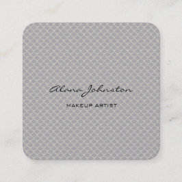 Cartão De Visita Quadrado Artista de Maquiagem de Snakeskin da Cinza abstrat