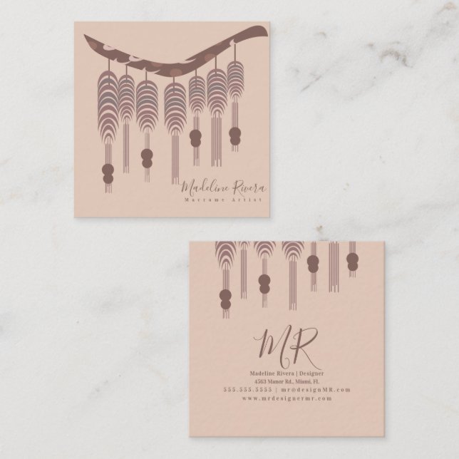 Cartão De Visita Quadrado Artista de Marca Artista Artista Natural (Frente/Verso)