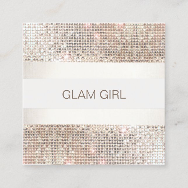 Cartão De Visita Quadrado Artista de Tiras de Sequência de Prata (Frente)