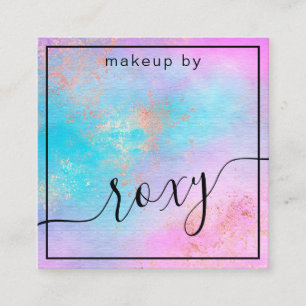 Cartão De Visita Quadrado Artista elegante de fabricação de rosa dourada