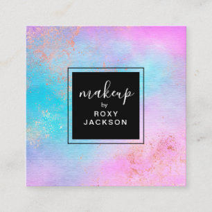 Cartão De Visita Quadrado Artista elegante de fabricação de rosa dourada