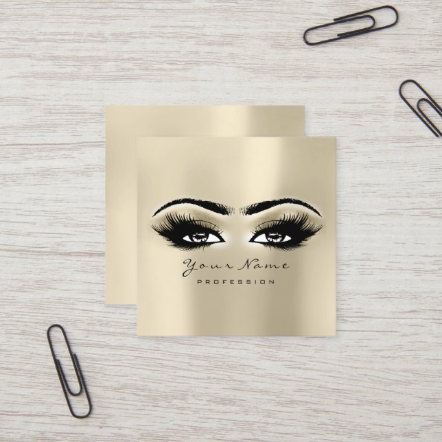 Cartão De Visita Quadrado Artista Eyebrow Olhal Pisca Na Praça de Marfim (Frente/Verso In Situ)