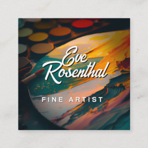 Cartão De Visita Quadrado Artista Fino   Profissional