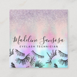 Cartão De Visita Quadrado Artista Makeup Lashes Olhos Tecnicio Lash
