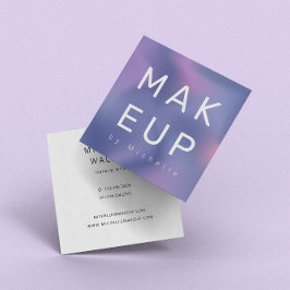 Cartão De Visita Quadrado Artista Moderno da Maquiagem do Ómbre Metálico