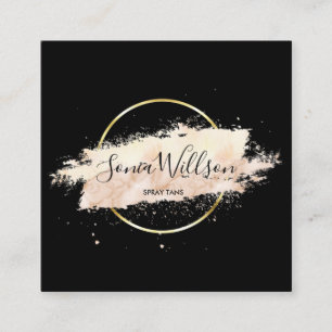 Cartão De Visita Quadrado Artista moderno do planejador de eventos de bronze