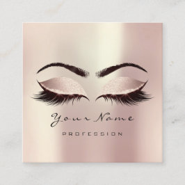 Cartão De Visita Quadrado Artista Orelha Ocular Lash Lash Brilhante Cor-de-r