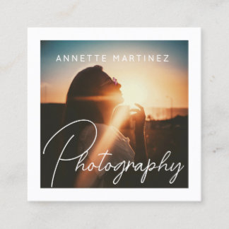 Cartão De Visita Quadrado Artistic photo white frame photography