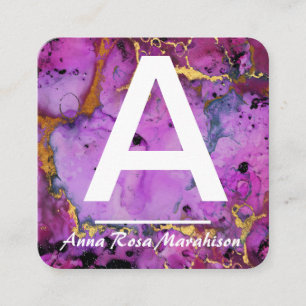 Cartão De Visita Quadrado *~* Artsy Trendy FOTO INICIAL DO LOGOTIPO QR DOURA