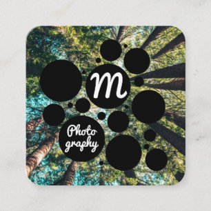 Cartão De Visita Quadrado Árvores na Floresta  Fotografia Wildlife