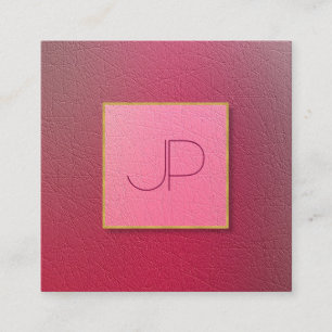 Cartão De Visita Quadrado Aspecto Texturizado Estruturado por Monograma Prof