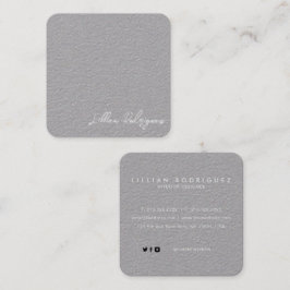 Cartão De Visita Quadrado Assinatura Branca de Cinzas Premium Profissional M