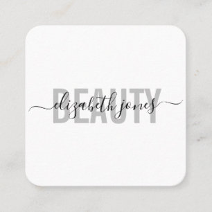 Cartão De Visita Quadrado Assinatura minimalista moderna preto e branco