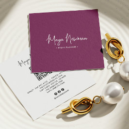 Cartão De Visita Quadrado ASSINATURA PURA Código QR Mínimo CHIC Moderno