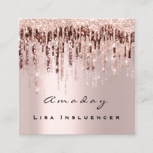 Cartão De Visita Quadrado Ativação do Rosa de Mídia Social Drivers do Pla