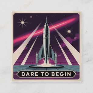 Cartão De Visita Quadrado Atreva-se a Começar