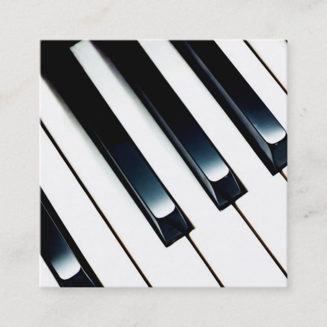 Cartão De Visita Quadrado aulas de piano (Frente)
