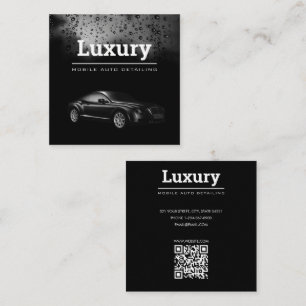 Cartão De Visita Quadrado Automóvel de Reparo de Limpeza Automática de Carro