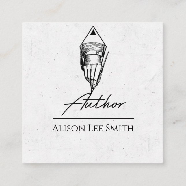 Cartão De Visita Quadrado Autor Escritor (Frente)