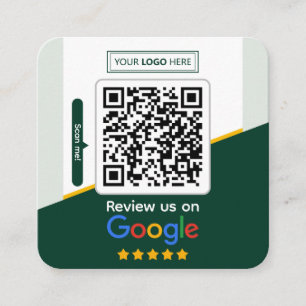 Cartão De Visita Quadrado Avaliações do Google Código QR do link de avalia