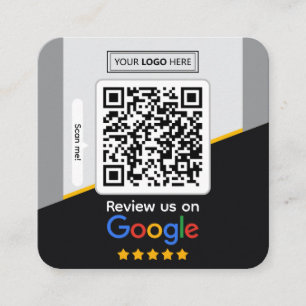 Cartão De Visita Quadrado Avaliações do Google   Código QR do link de revisã