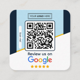 Cartão De Visita Quadrado Avaliações do Google   Código QR do link de revisã