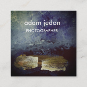 Cartão de visita quadrado azul moderno elegante