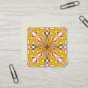 Cartão De Visita Quadrado Azulejo Espanhol Abstrato Padrão Retro de Múrcia