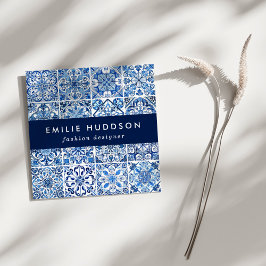 Cartão De Visita Quadrado Azulejos do Mediterrâneo, Portugal, Azulejo, Majol