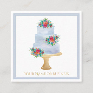 Cartão De Visita Quadrado Bactéria De Bolo De Aquarela Comprada