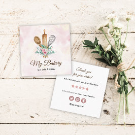 Cartão De Visita Quadrado Bakery Obrigado