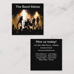 Cartão De Visita Quadrado Banda de Rock para Alugar