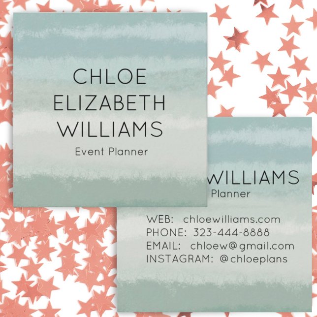 Cartão De Visita Quadrado Bandas Texturizadas de Abstrato de Sala Pálida (Criador carregado)