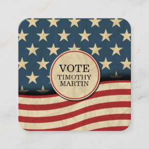 Cartão De Visita Quadrado Bandeira Americana