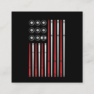 Cartão De Visita Quadrado Bandeira Americana Billiards disparando Piscina