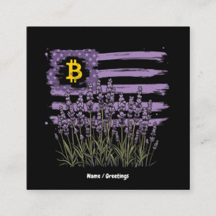Cartão De Visita Quadrado Bandeira Americana Bitmoney BTC Revolução Engraçad